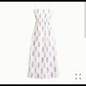 Paisley JCrew Smocked Cotton Poplin Dress, XXS, NWOT